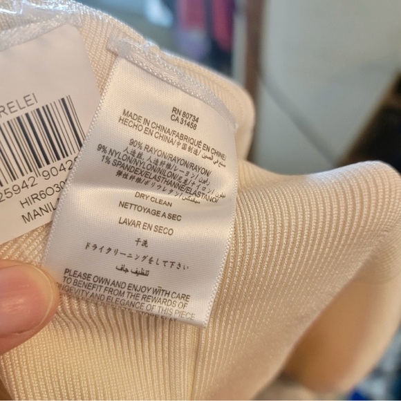 Herve Leger Lorelei Vanilla Body Con Bandage Dress w Gold Hardware - Picture 9 of 10